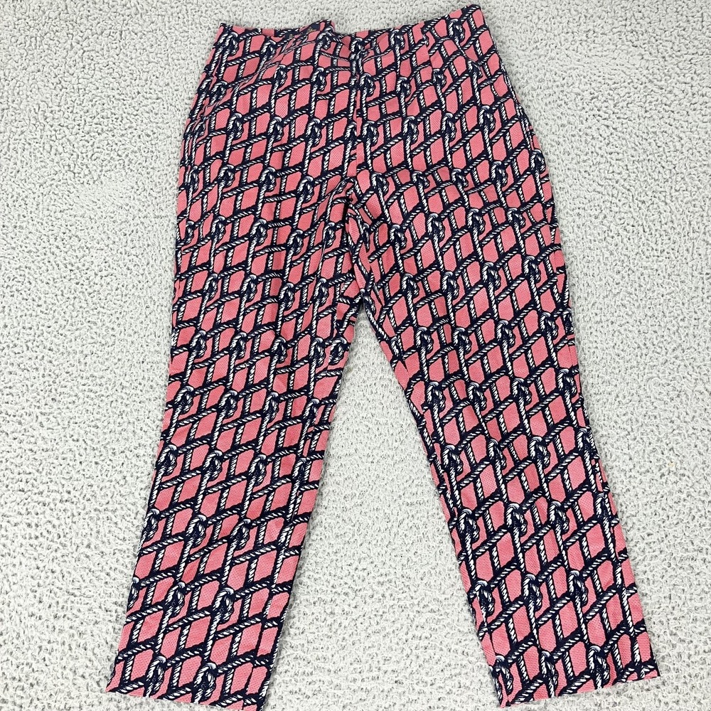 Brooks Brothers Pants Womens 10 Slim Ankle Rope Print Nautical Stretch